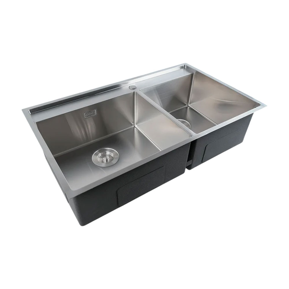 Crauf Poli 6311 Inox Platinum Satin Çift Gözlü El Yapımı Eviye