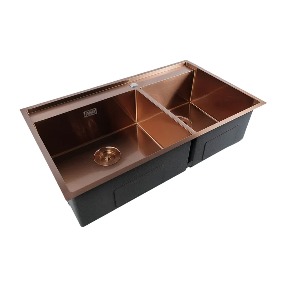 Crauf Poli 6311 Pvd Bakır Royal Bronze Çift Gözlü El Yapımı Eviye