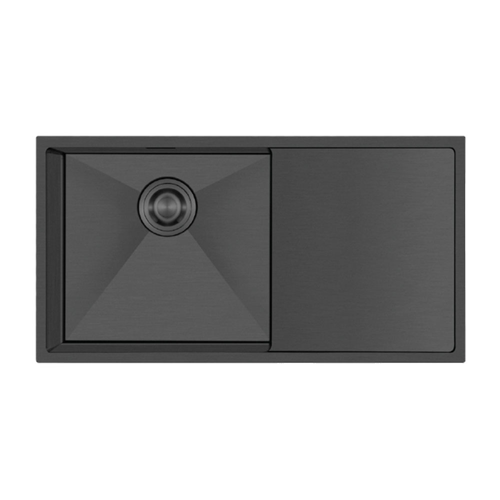 Crauf Via Bella 6072 Pvd Füme Dark Graphite Damlalıklı Eviye