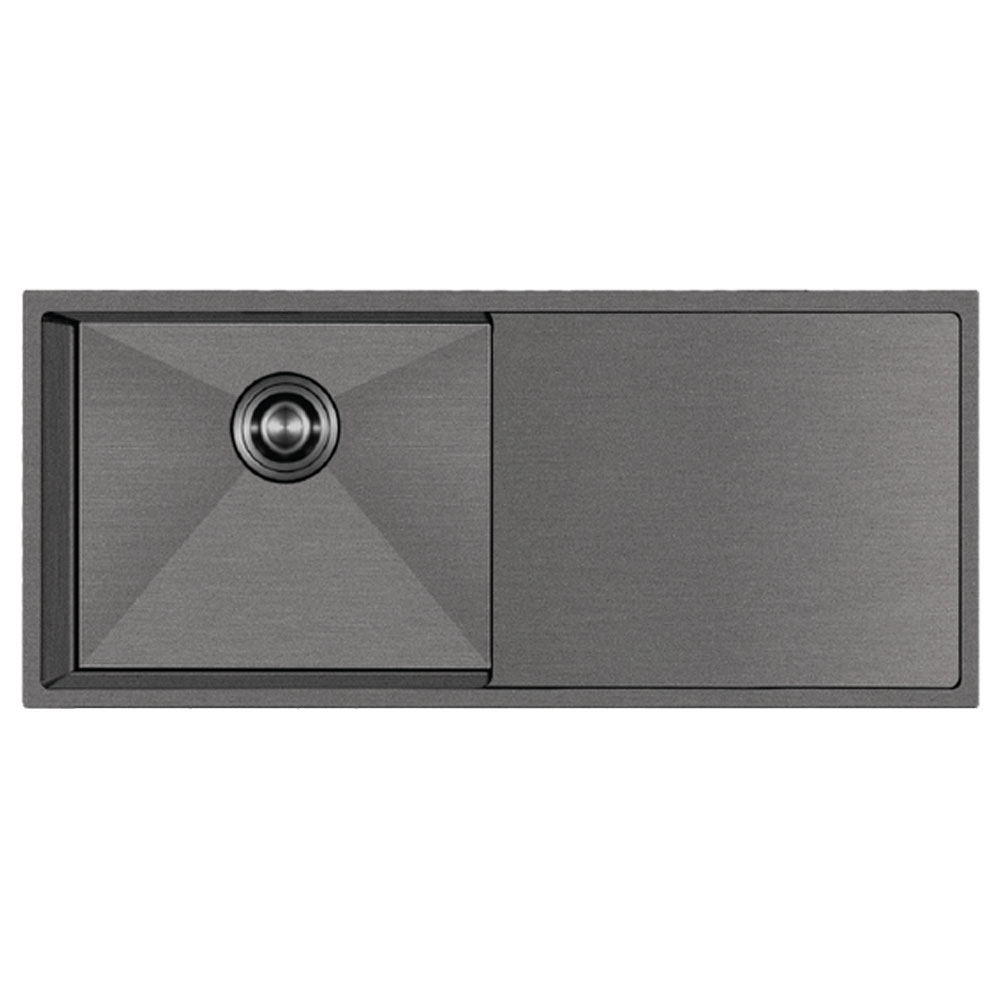 Crauf Via Bella 6074 Pvd Füme Dark Graphite Damlalıklı Eviye