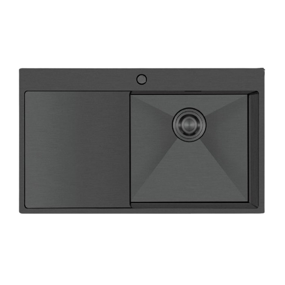 Crauf Via Lattea 6172 Pvd Füme Dark Graphite Sol Damlalıklı Eviye