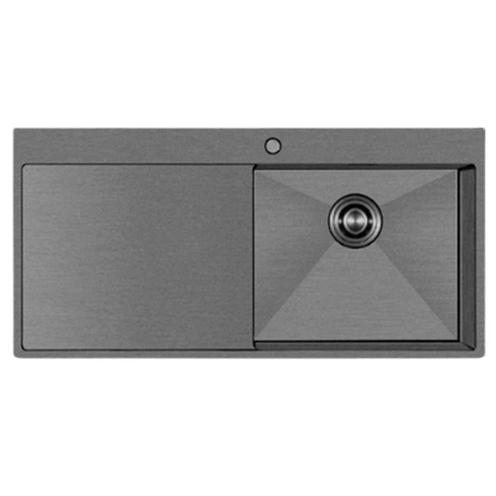 Crauf Via Lattea 6174 Pvd Füme Dark Graphite Sol Damlalıklı Eviye