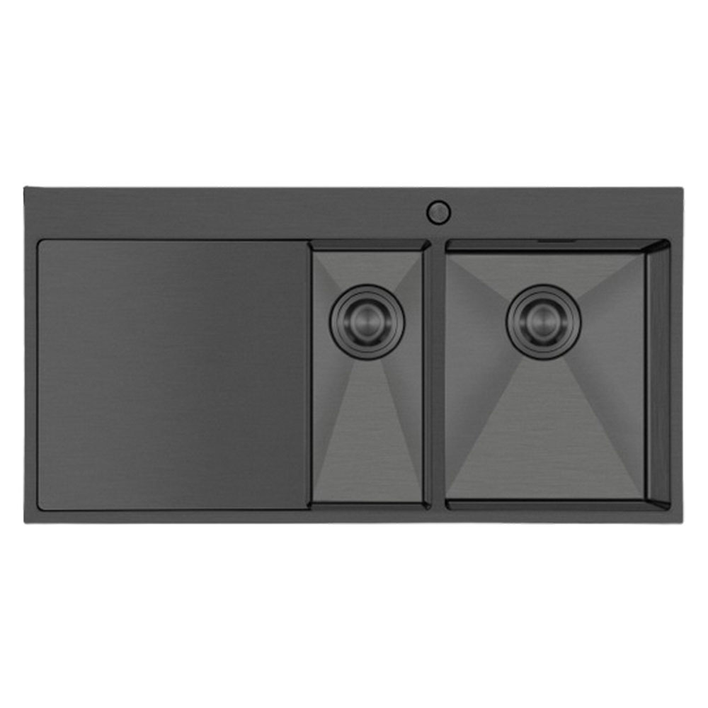 Crauf Via Lattea 6175 Pvd Füme Dark Graphite Sol Damlalıklı Eviye