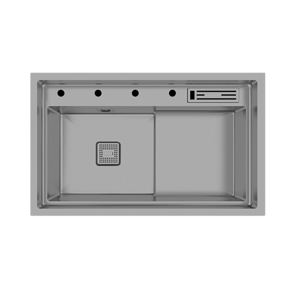 Crauf Lusso 1055 Mat Gri Tezgah Altı-Üstü-Sıfır 480x800mm Tek Gözlü El Yapımı Eviye