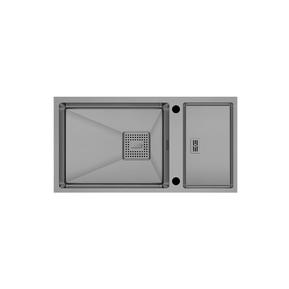 Crauf Lusso 1085 Mat Gri Tezgah Üstü-Sıfır 430x820mm Tek Gözlü El Yapımı Aktif Kurutma Hazneli Eviye