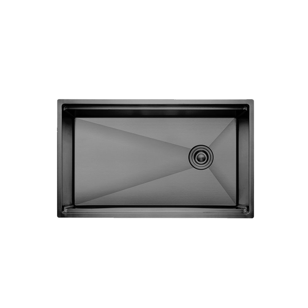 Crauf Vertice 4865 Pvd Füme Tezgah Altı-Üstü-Sıfır 480x650mm Tek Gözlü El Yapımı Workstation Eviye