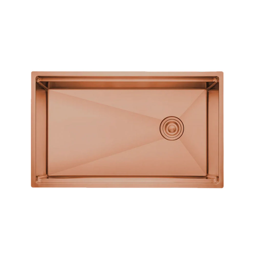 Crauf Vertice 4875 Pvd Bakır Tezgah Altı-Üstü-Sıfır 480x750mm Tek Gözlü El Yapımı Workstation Eviye