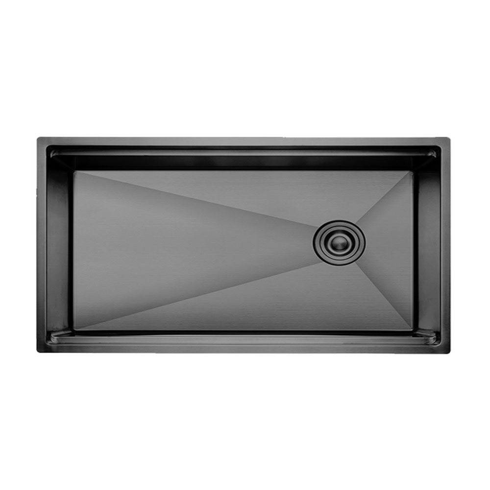 Crauf Vertice 4888 Pvd Füme Tezgah Altı-Üstü-Sıfır 480x880mm Tek Gözlü El Yapımı Workstation Eviye