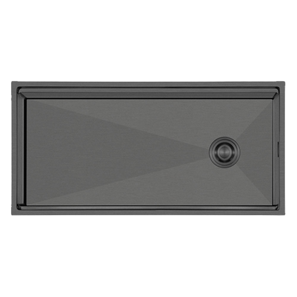 Crauf Vertice 4898 Pvd Füme Tezgah Altı-Üstü-Sıfır 480x980mm Tek Gözlü El Yapımı Workstation Eviye