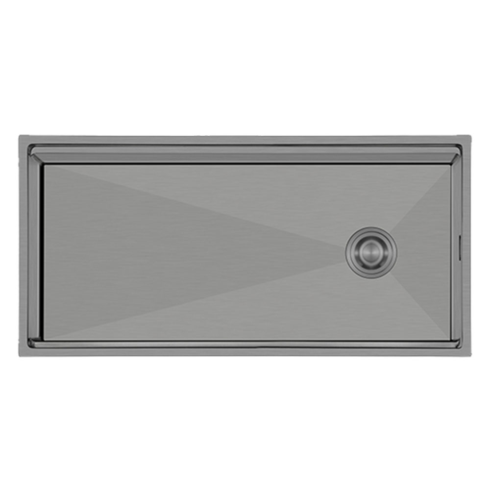 Crauf Vertice 4898 Mat Gri Tezgah Altı-Üstü-Sıfır 480x980mm Tek Gözlü El Yapımı Workstation Eviye