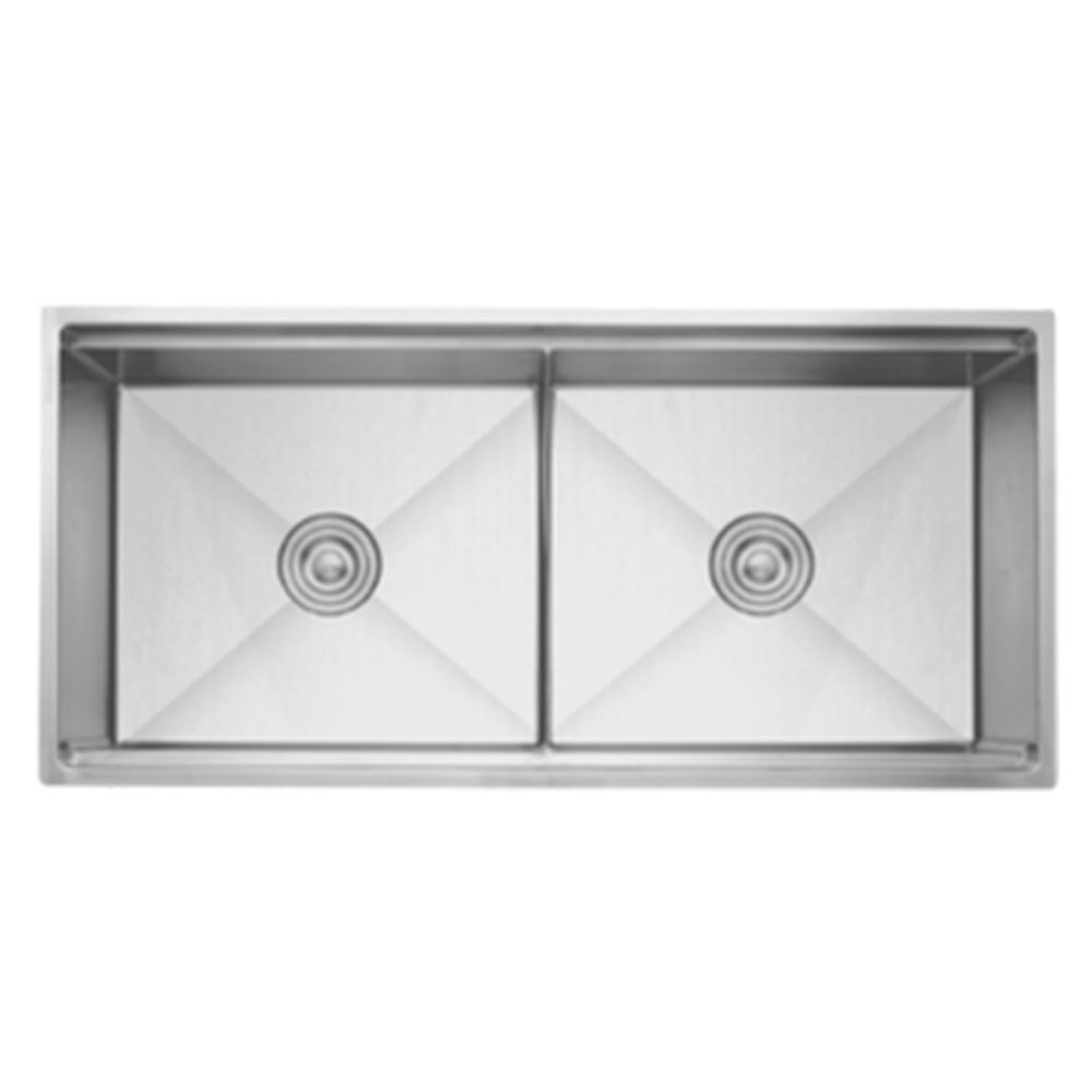 Crauf Vertice 4898A Inox Tezgah Altı-Üstü-Sıfır 480x980mm Çift Gözlü El Yapımı Workstation Eviye