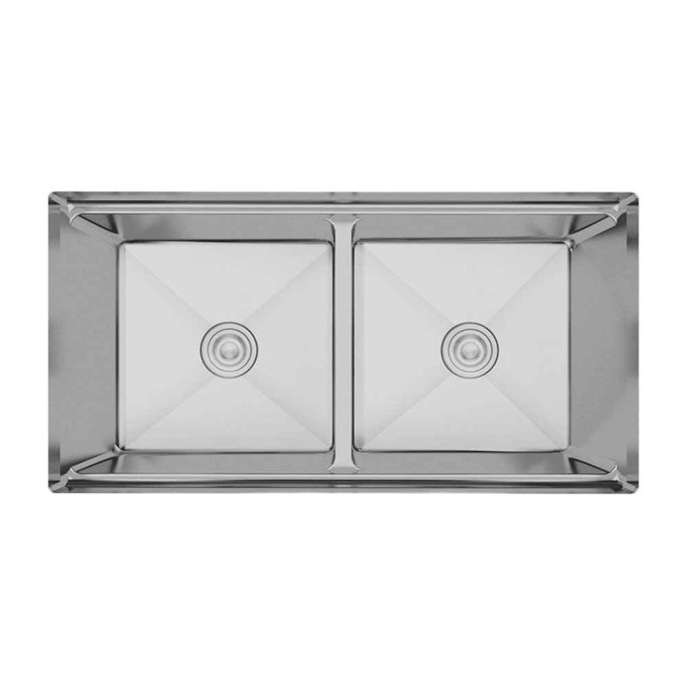 Crauf Vertice 4895 Mat Gri Tezgah Altı-Üstü-Sıfır 480x950mm Çift Gözlü El Yapımı Workstation Eviye
