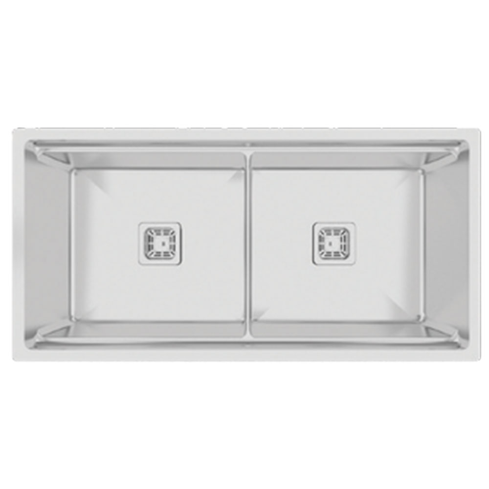 Crauf Vertice Plus 2075 Inox Tezgah Altı-Üstü-Sıfır 482x914mm Çift Gözlü El Yapımı Endüstriyel Workstation Eviye