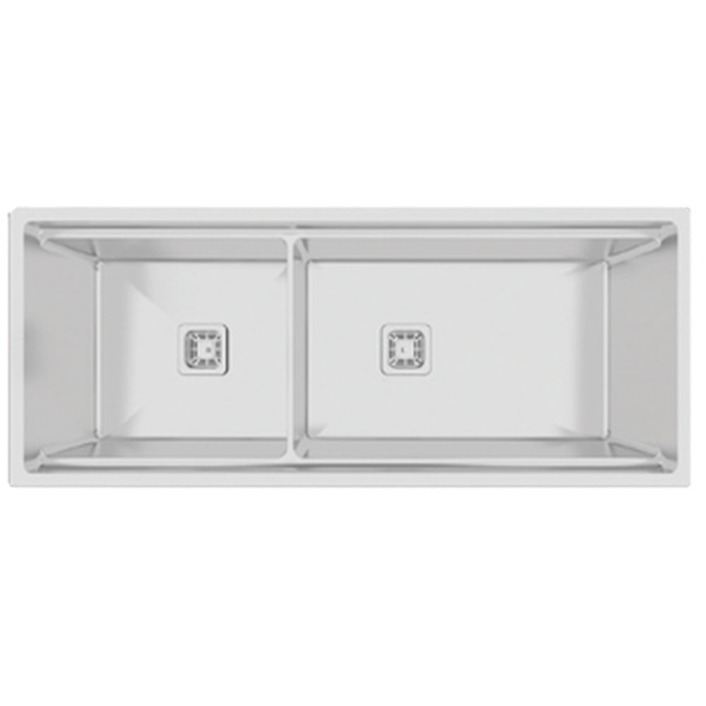 Crauf Vertice Plus 2085 Inox Tezgah Altı-Üstü-Sıfır 482x914mm Çift Gözlü El Yapımı Endüstriyel Workstation Eviye
